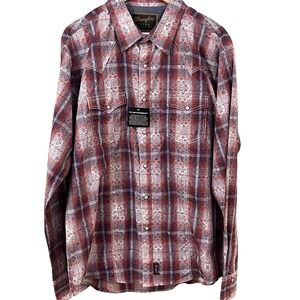 Wrangler Retro Tribal Western Country Pearl Snap Long Sleeve Shirt XL NWT